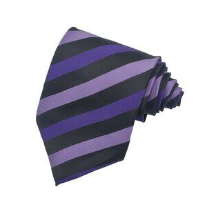 Men's Formal Business Tie, Purple and Black Stripe
